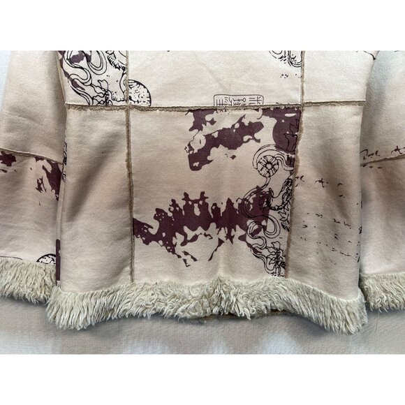 Daniel Benjamin Women's Faux Button Front Cardigan Jacket Sz L Beige Y2K - Picture 11 of 11